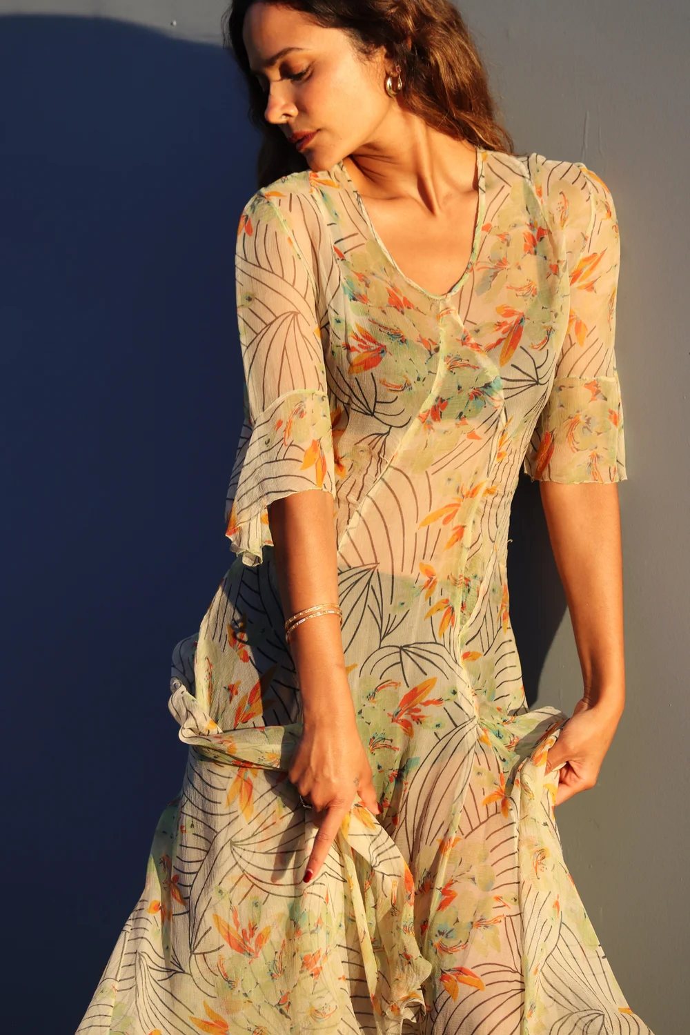 1930s Sheer Floral Dress — Madly Vintage